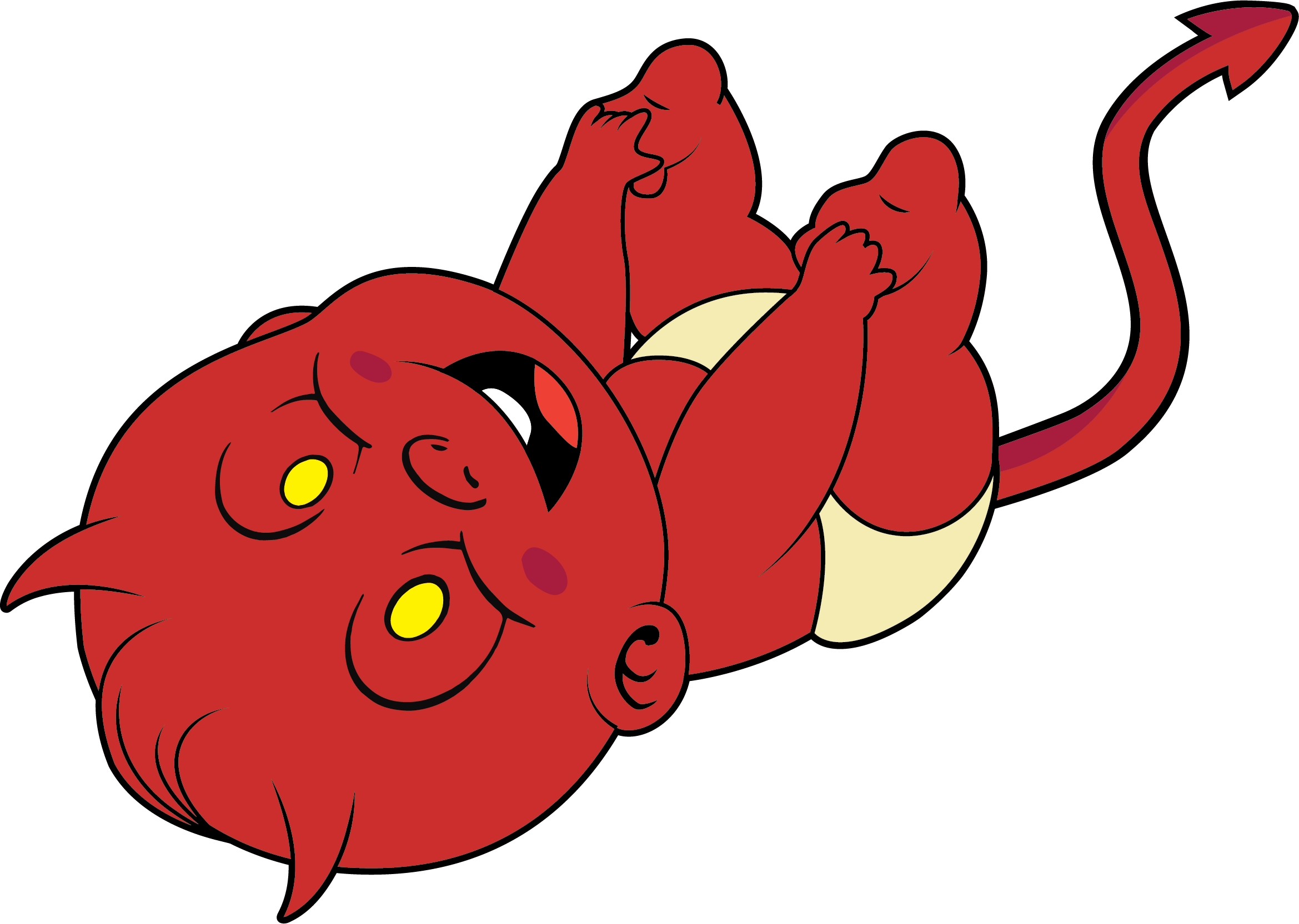 Cajole mascot reclining