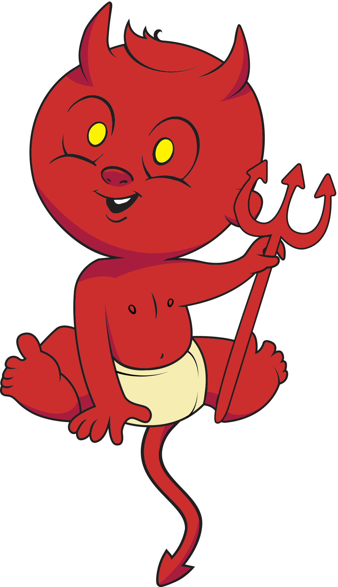 Cajole mascot holding a pitchfork